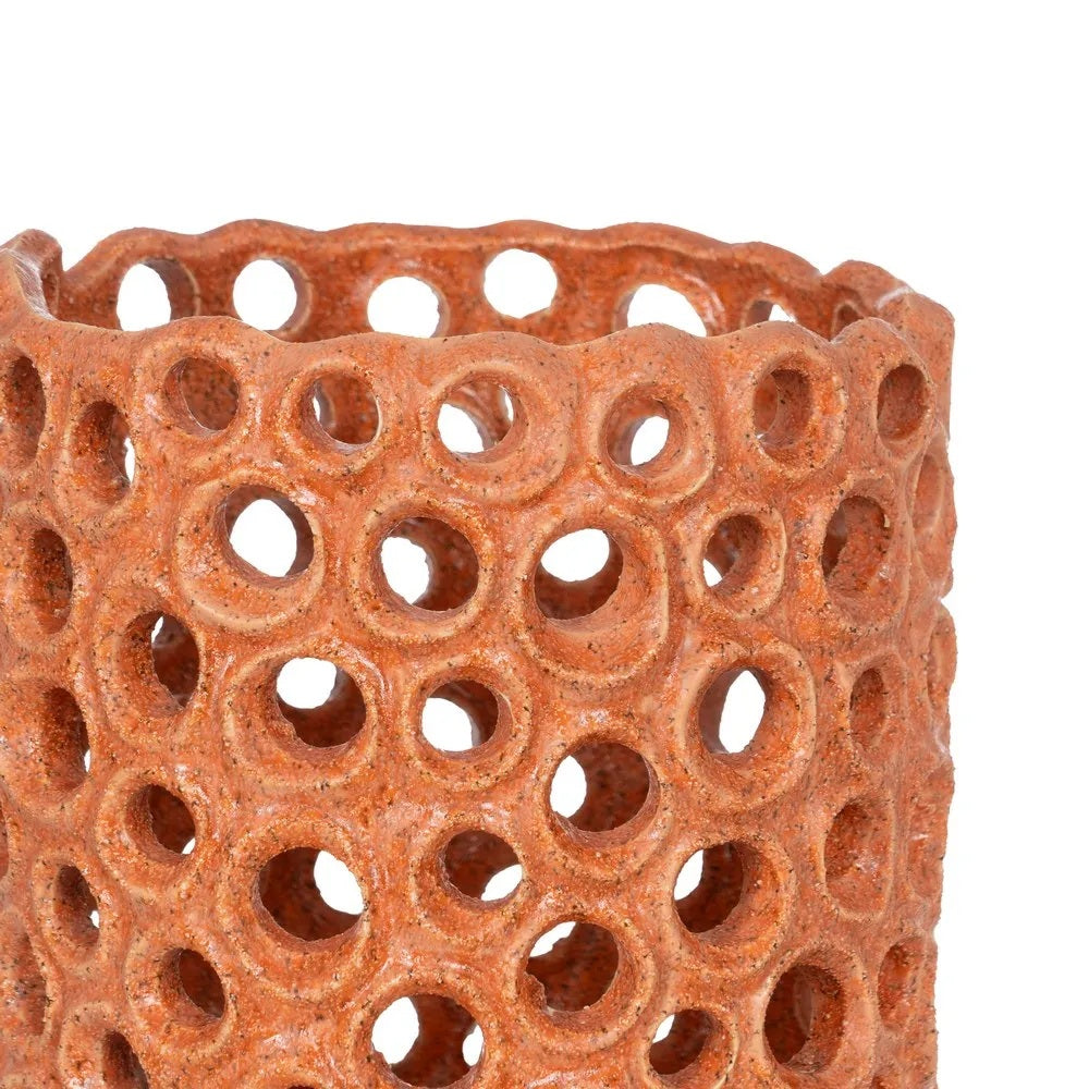 Vază ceramică DOLEA H32 portocalie, 20 x 20 x 32 cm