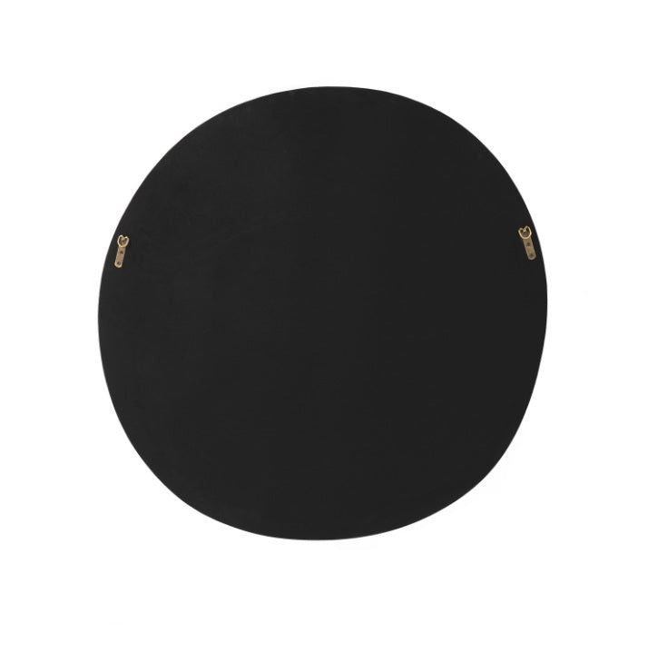 Oglindă rotundă CORBERO cu ramă din furnir de lemn de 103 cm