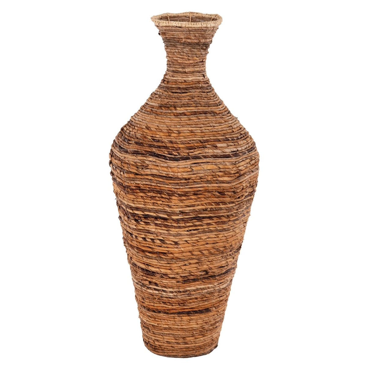 Vază decorativă MAINE FIBER din fibre de bananier, maro, 43 x 43 x 100 cm