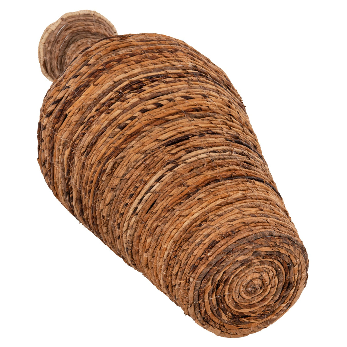 Vază decorativă MAINE FIBER din fibre de bananier, maro, 43 x 43 x 100 cm