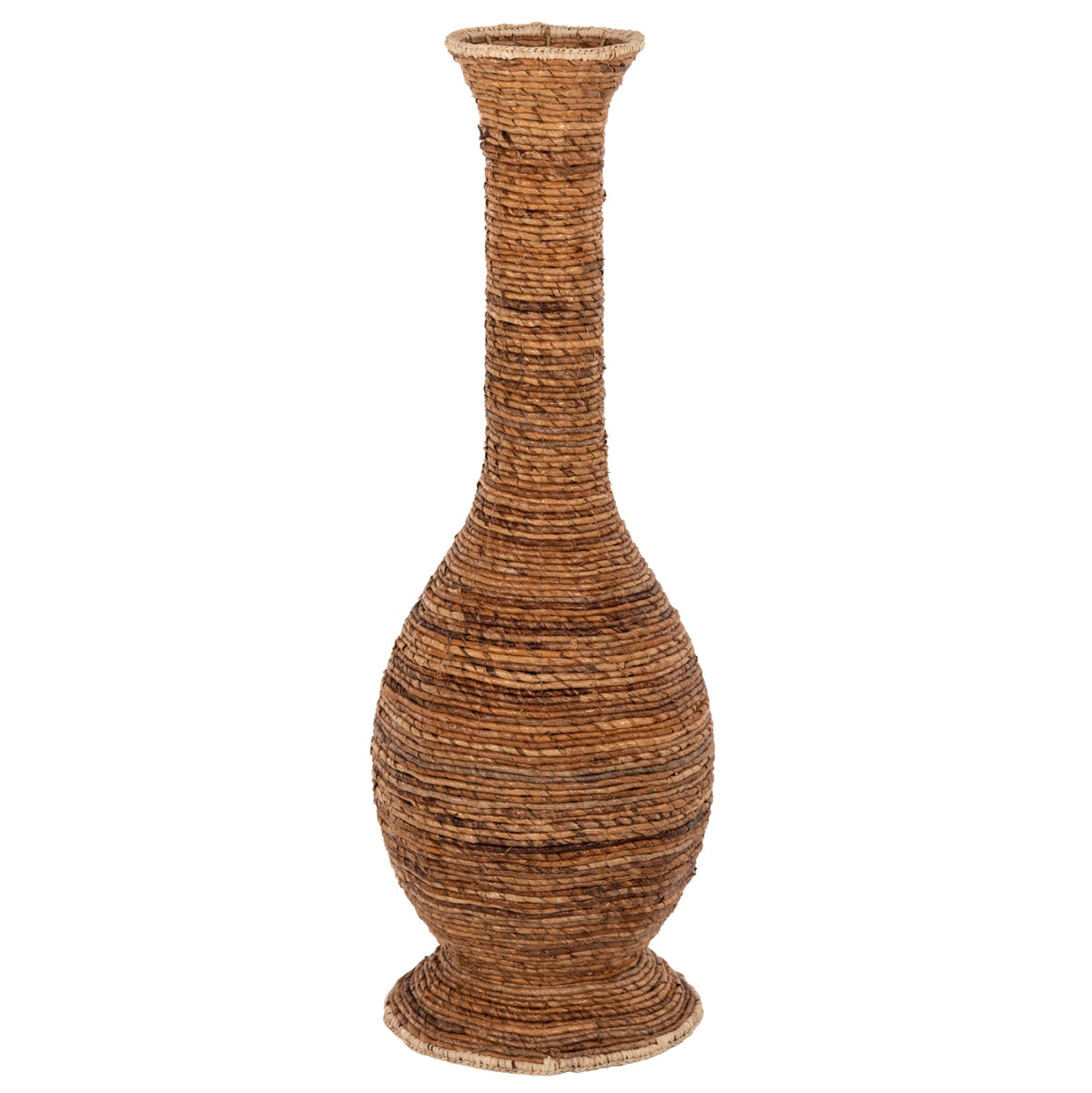 Vază decorativă MAINE FIBER H104 maro, din fibre de bananier, 35 x 35 x 104 cm