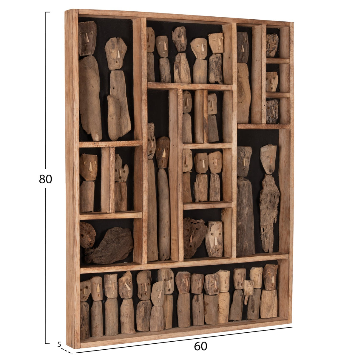 Decorațiune de perete SAN REMO FIGURINES din lemn plutitor, 60 x 5 x 80 cm