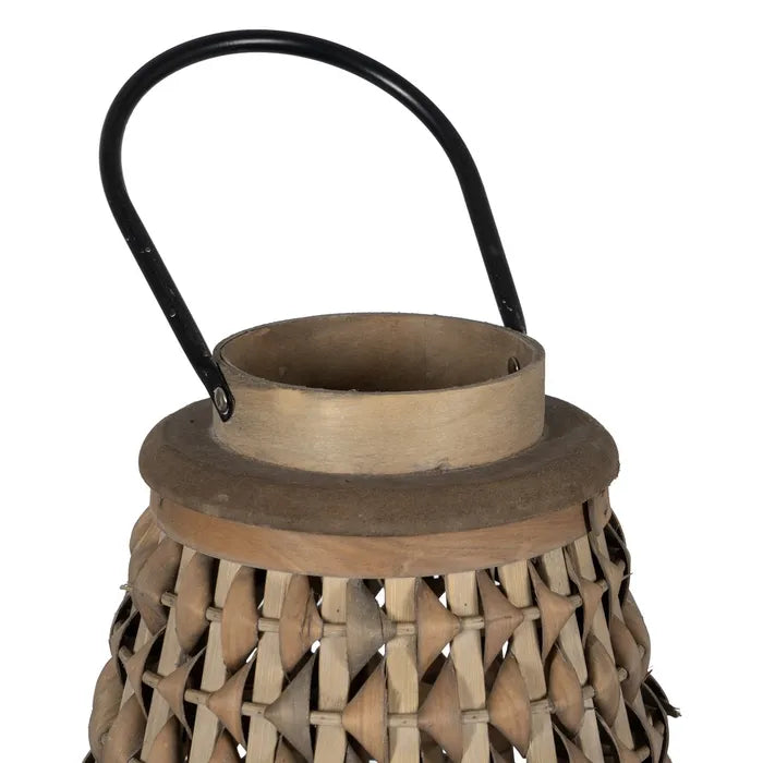 Suport lumânare VIRAS din bambus, gri, 34 x 34 x 49 cm
