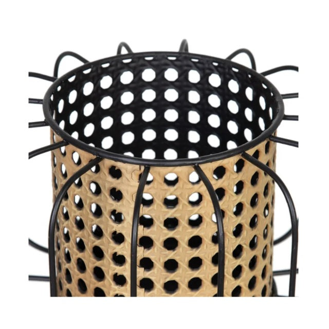 Felinar JOLE din metal cu finisaj negru-bej, 20 cm