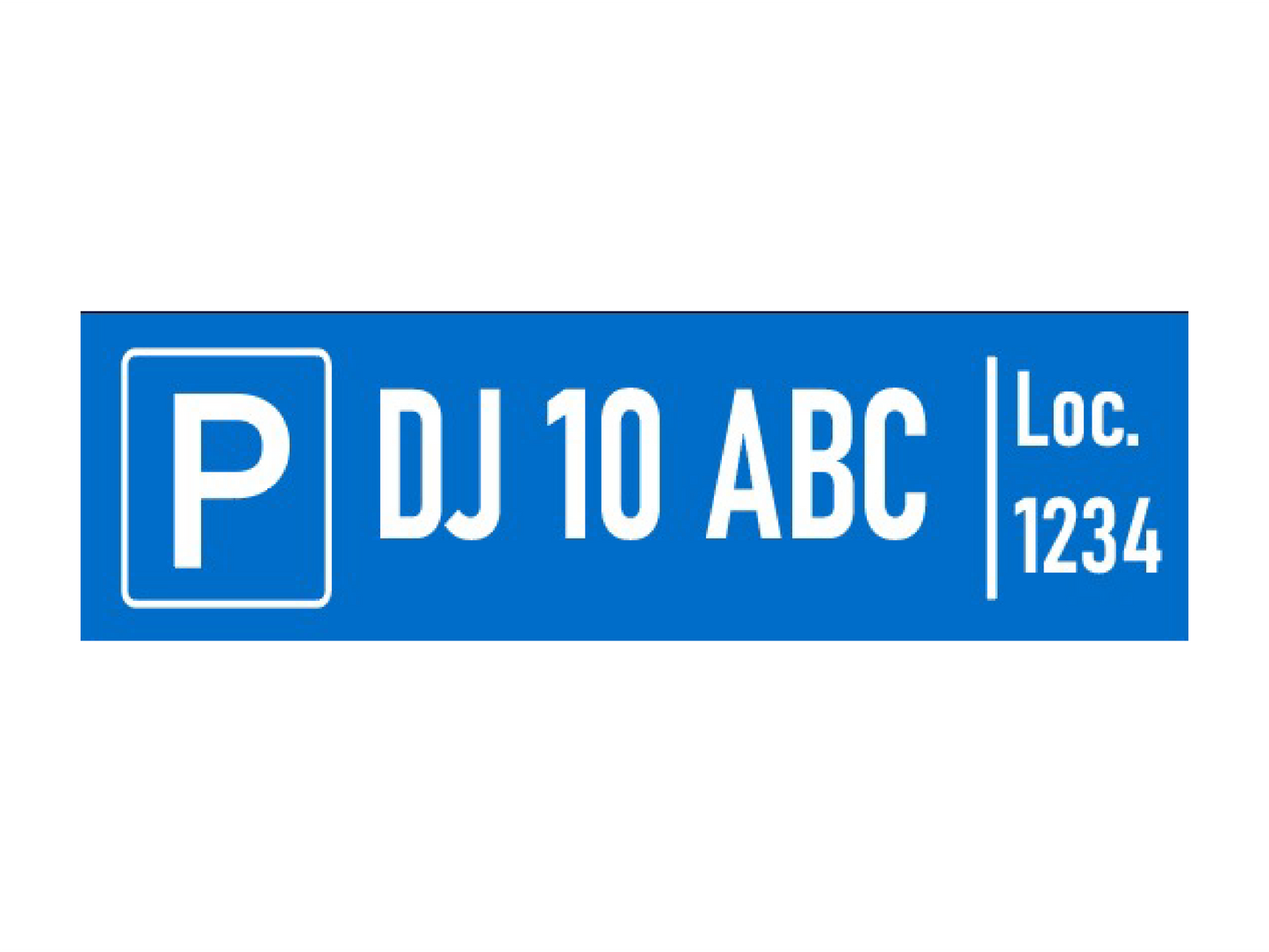 Plăcuță parcare rezervată 40x10cm din plexiglass, printată UV. Rezistă la exterior. Include șablon gratuit pentru vopsire număr auto.