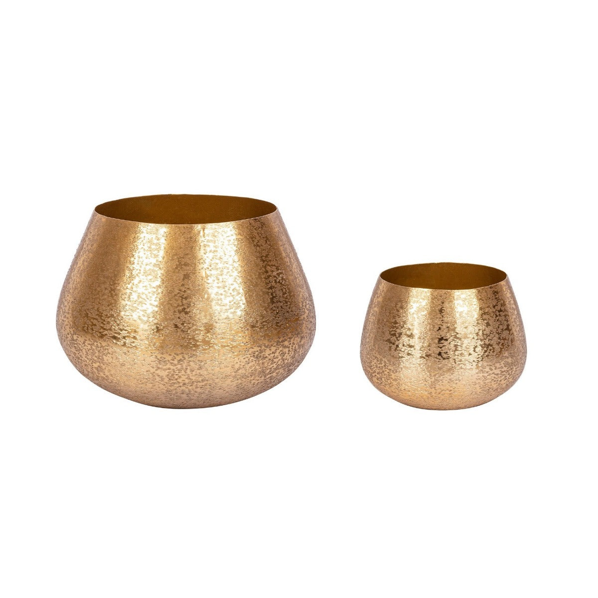 Set de două ghivece de flori VARANASI BIZZOTTO din aluminiu, lucrate manual