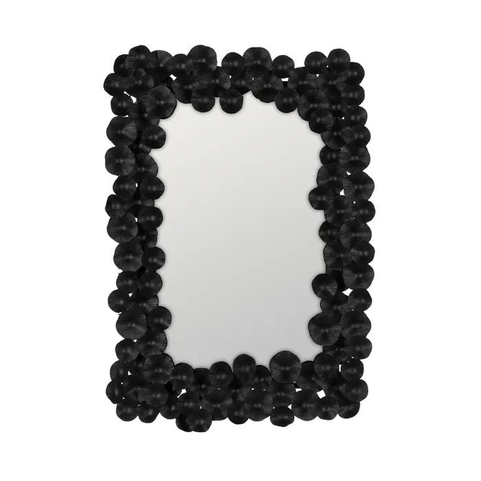 Oglindă de perete AINA DECO din fier, sticlă și DM, negru, 82 x 113 cm