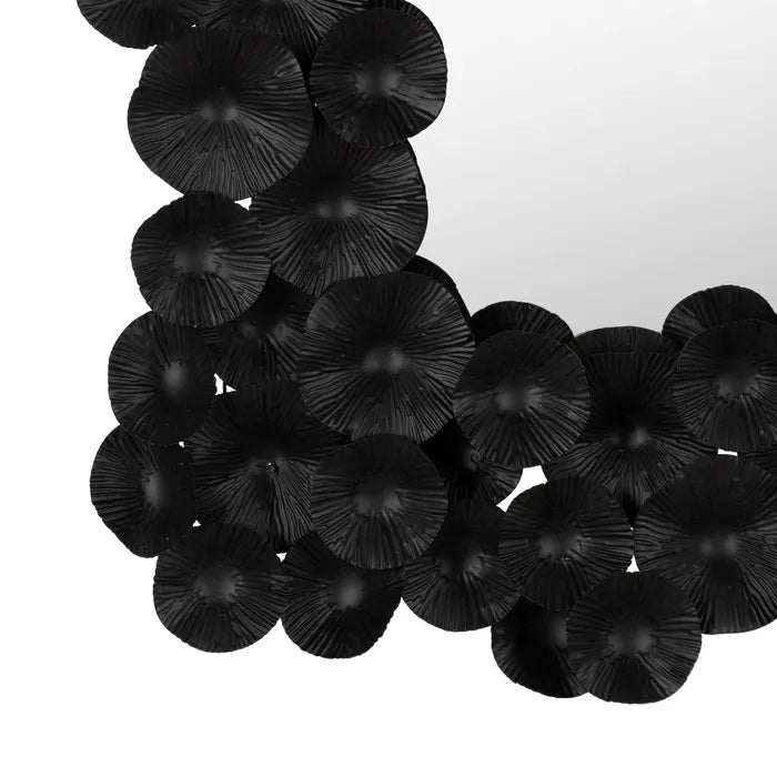 Oglindă de perete AINA DECO din fier, sticlă și DM, negru, 82 x 113 cm