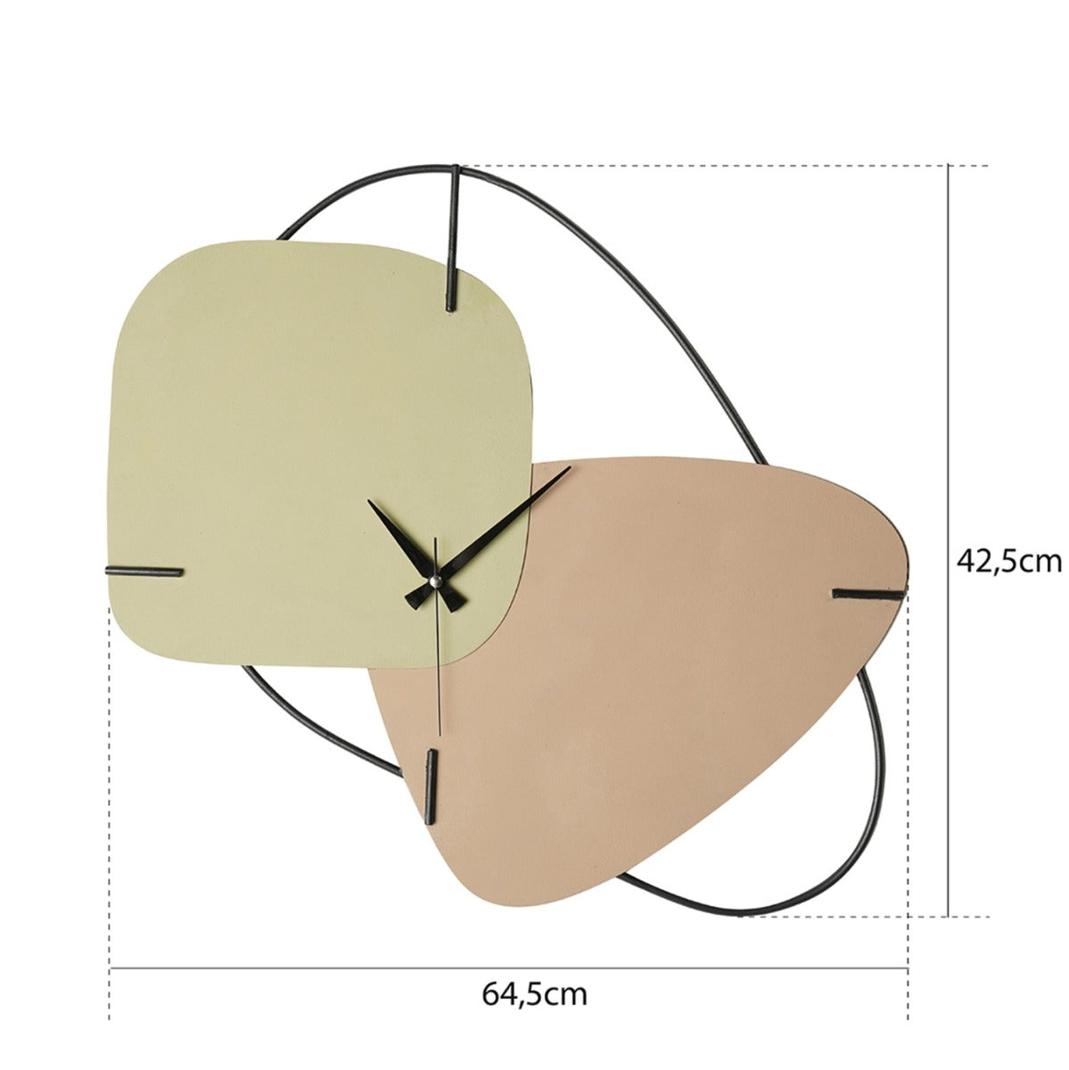 Ceas de perete ALYNTUS din metal, maro sau turcoaz, 64,5 x 42,5 cm