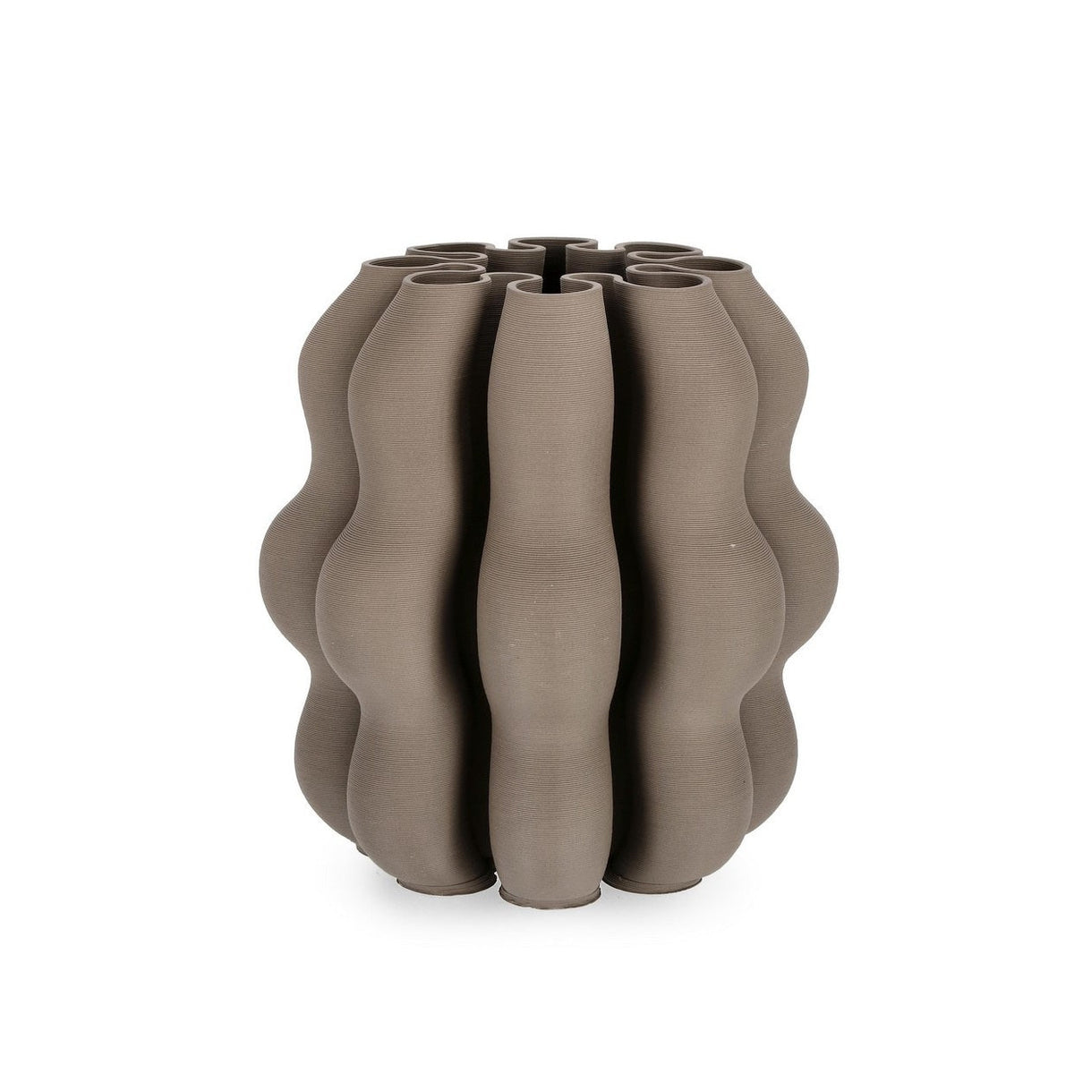 Vază ceramică ROWAN TAUPE BIZZOTTO, imprimată 3D, 26 x 26 x 25 cm