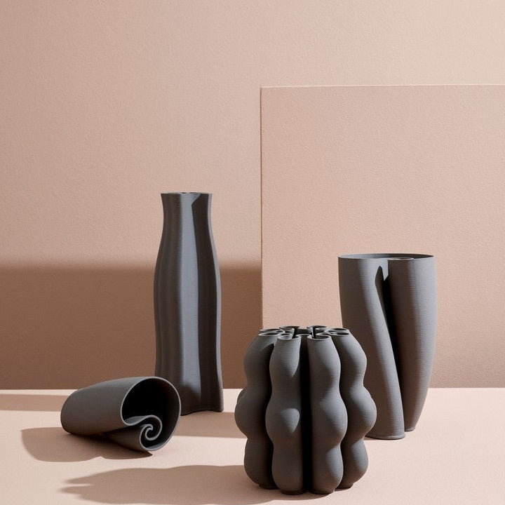 Vază ceramică ROWAN TAUPE BIZZOTTO, imprimată 3D, 26 x 26 x 25 cm