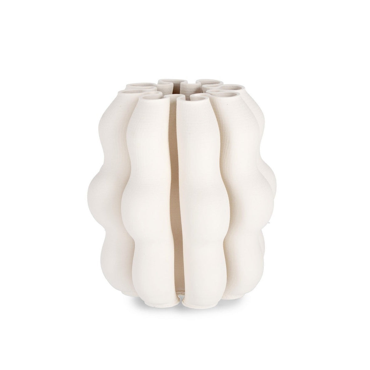 Vază ceramică ROWAN BEIGE BIZZOTTO, impermeabilă, imprimată 3D, 23 x 23 x 25 cm