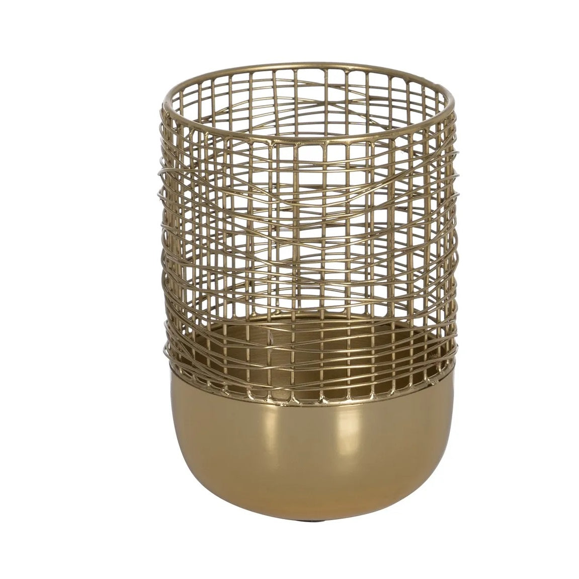 Vază ARJAV ROUND din oțel inoxidabil auriu, diametru 14 cm, înălțime 20 cm