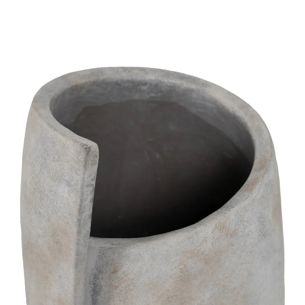 Vază ASLI FACE din ciment, gri, 21 x 18 x 32,5 cm