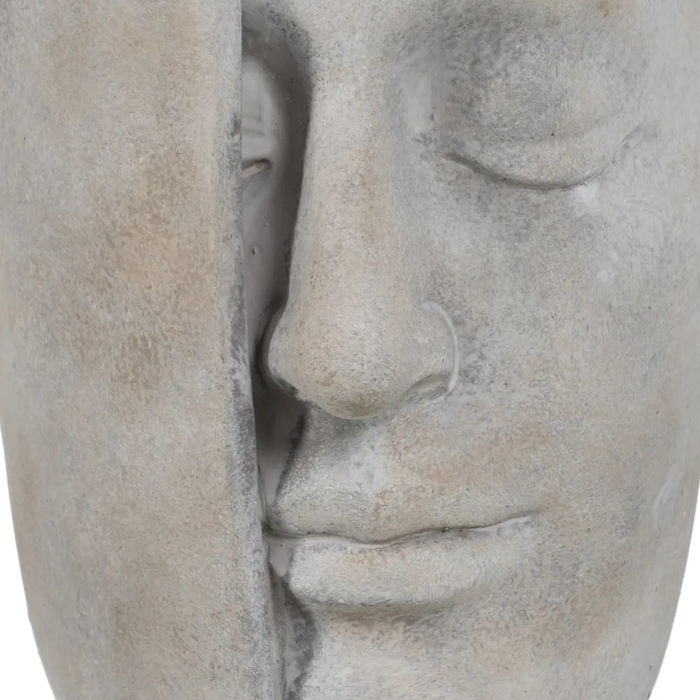 Vază ASLI FACE din ciment, gri, 21 x 18 x 32,5 cm