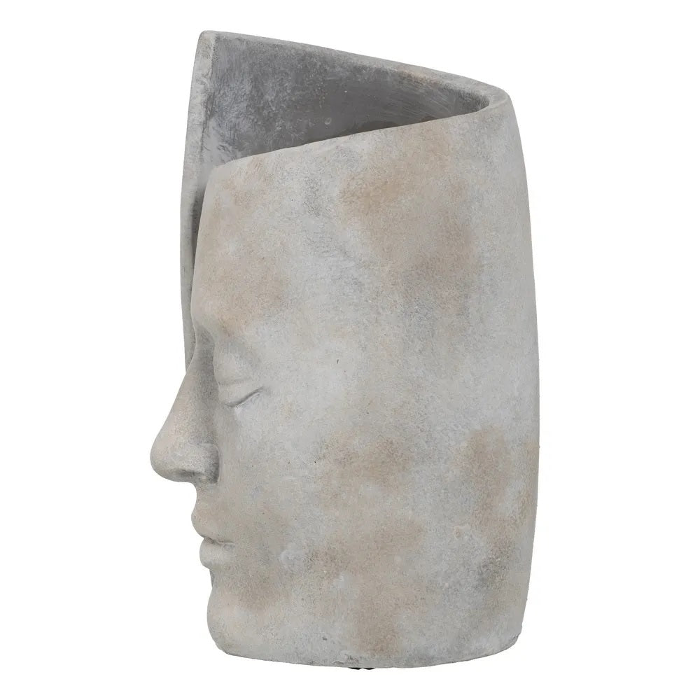 Vază ASLI FACE din ciment, gri, 21 x 18 x 32,5 cm