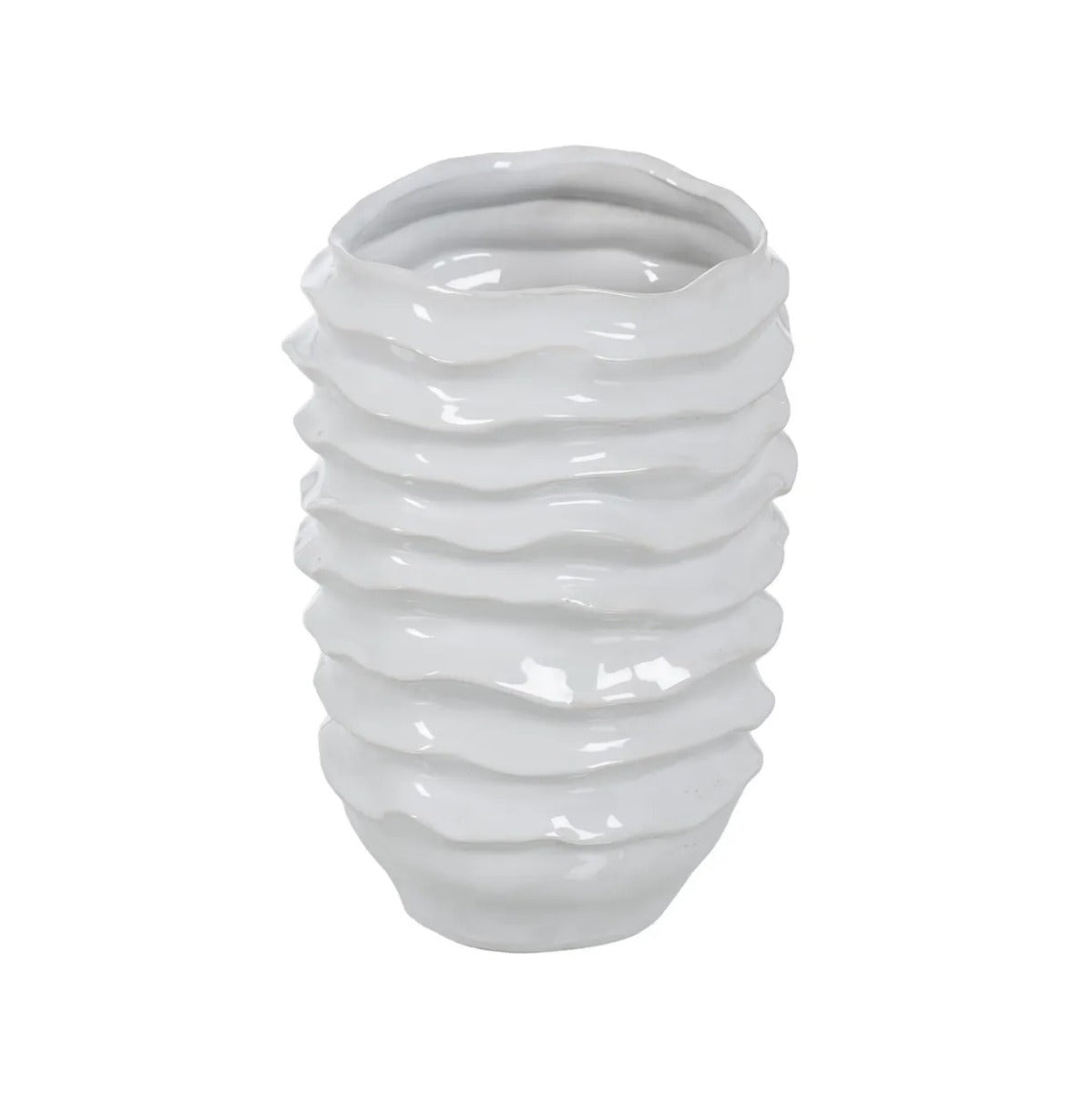 Vază ceramică AUGUSTUS WHITE, IXIA, 18,5 x 18 x 27,5 cm