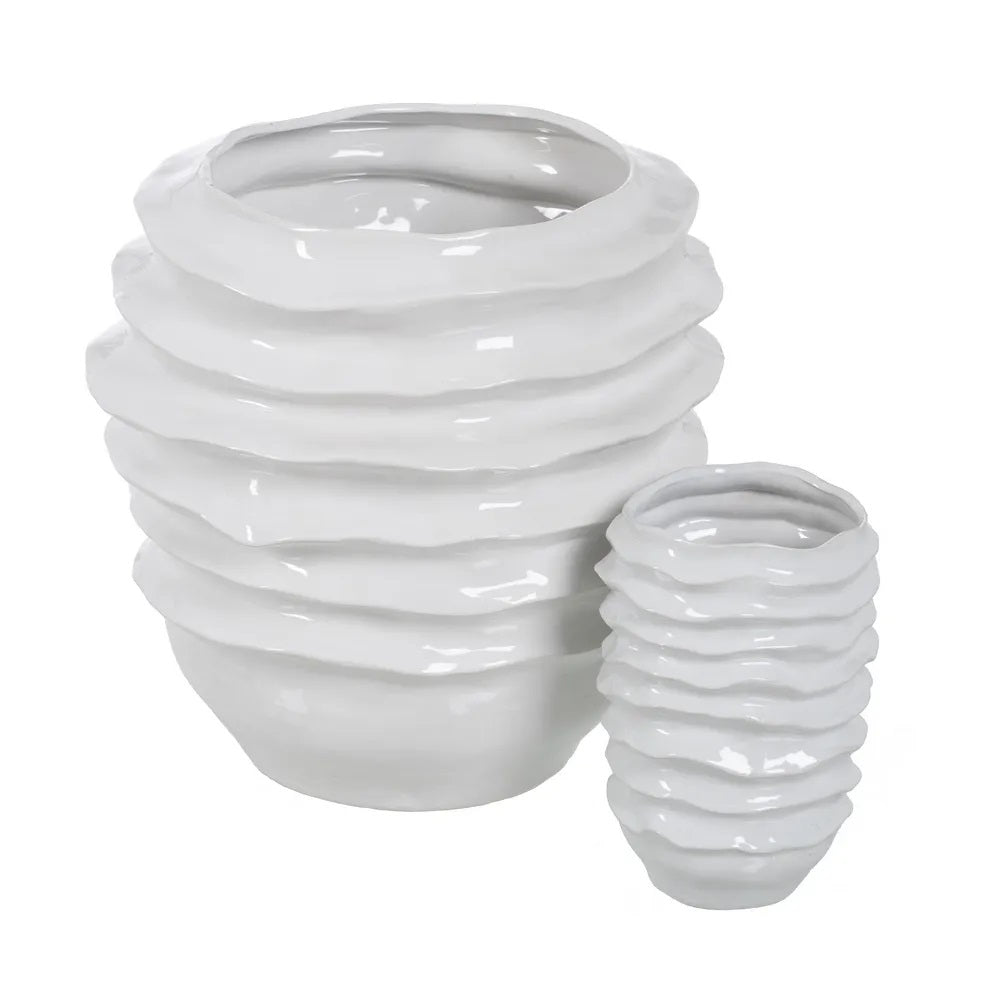 Vază ceramică AUGUSTUS WHITE, IXIA, 18,5 x 18 x 27,5 cm