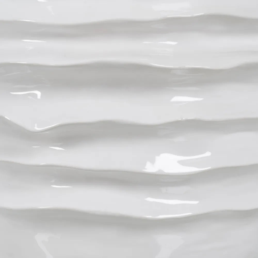 Vază ceramică AUGUSTUS WHITE, 44,5 x 44 x 46,5 cm, gură de 29 cm