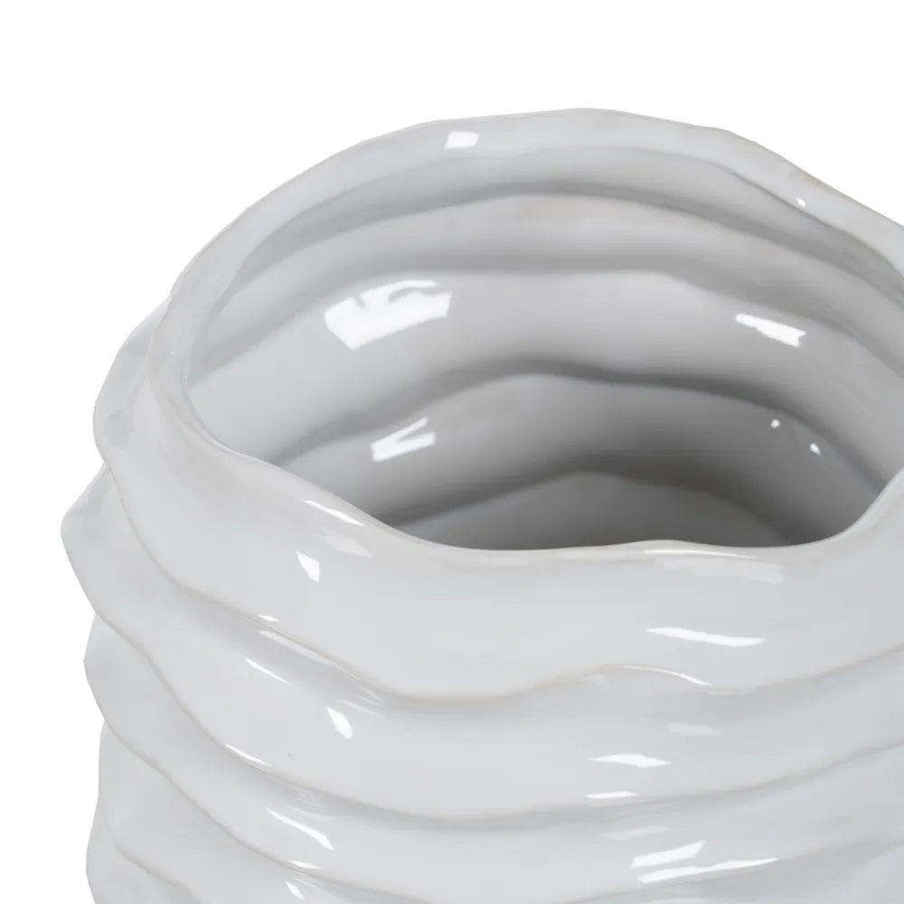 Vază ceramică AUGUSTUS WHITE, IXIA, 18,5 x 18 x 27,5 cm