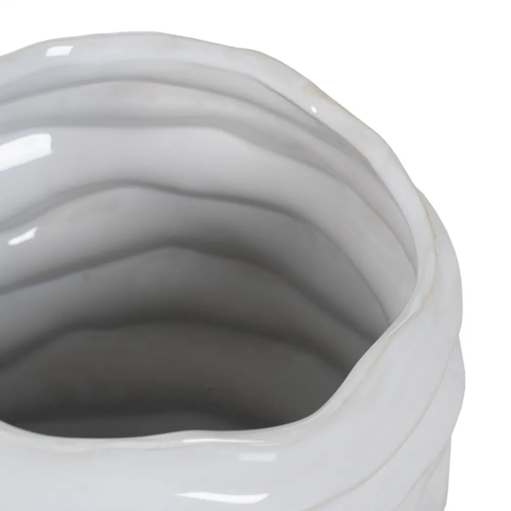 Vază ceramică AUGUSTUS WHITE, IXIA, 18,5 x 18 x 27,5 cm