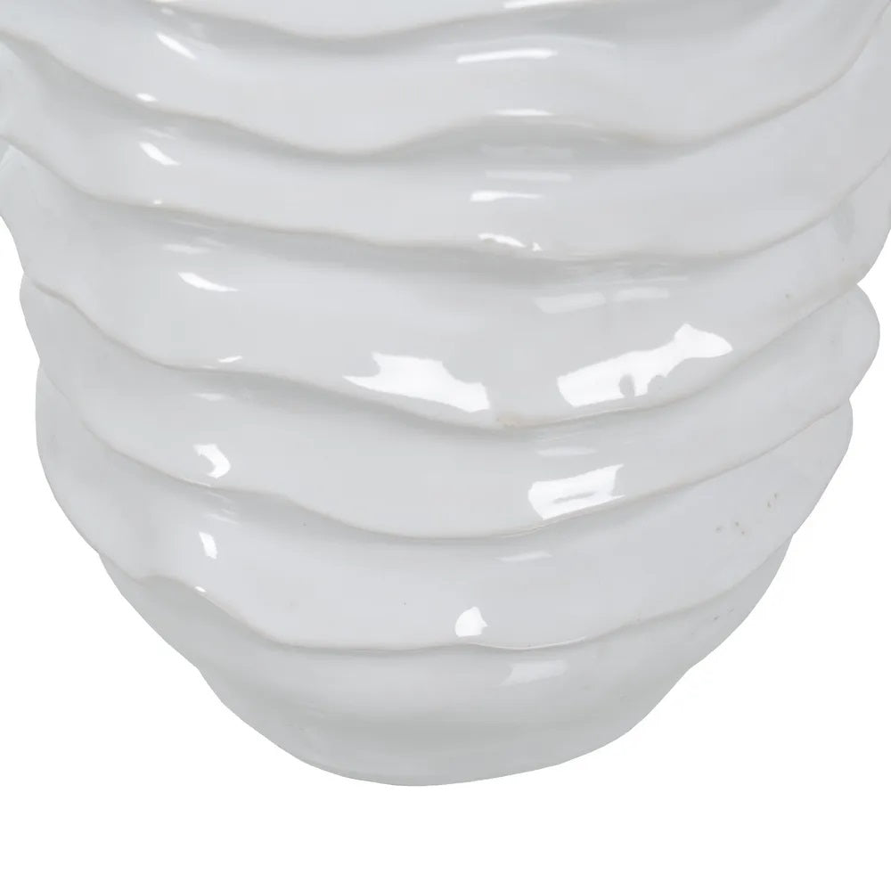 Vază ceramică AUGUSTUS WHITE, IXIA, 18,5 x 18 x 27,5 cm