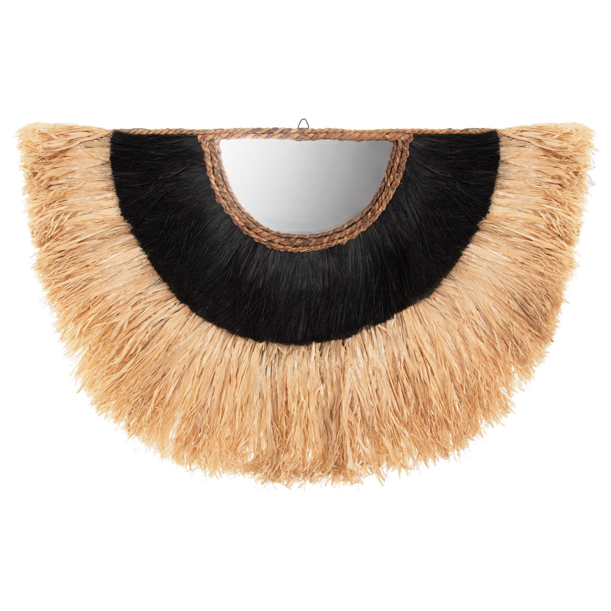 Oglindă de perete AVANSO cu cadru din sisal și cânepă de Manila, 85 x 50 cm