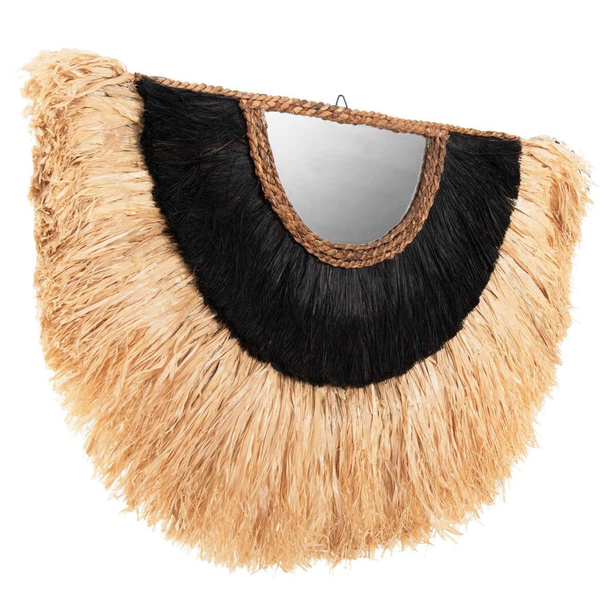 Oglindă de perete AVANSO cu cadru din sisal și cânepă de Manila, 85 x 50 cm