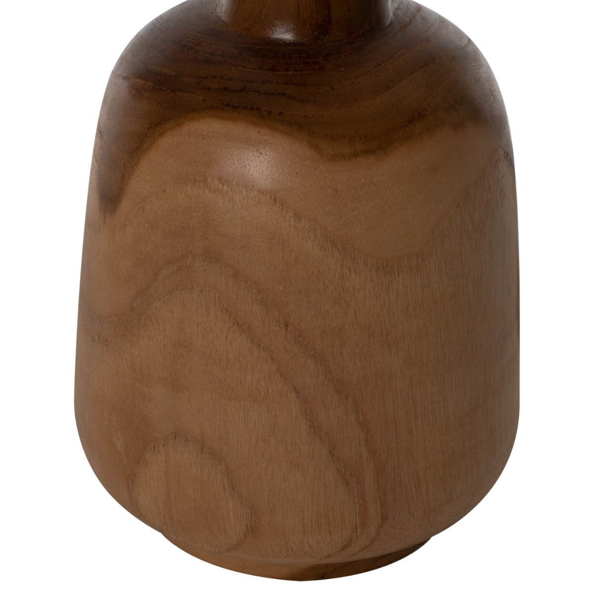 Set 3 sticle decorative BARTLEY BOTTLES din lemn masiv de tec, înălțimi 34, 27 și 20 cm