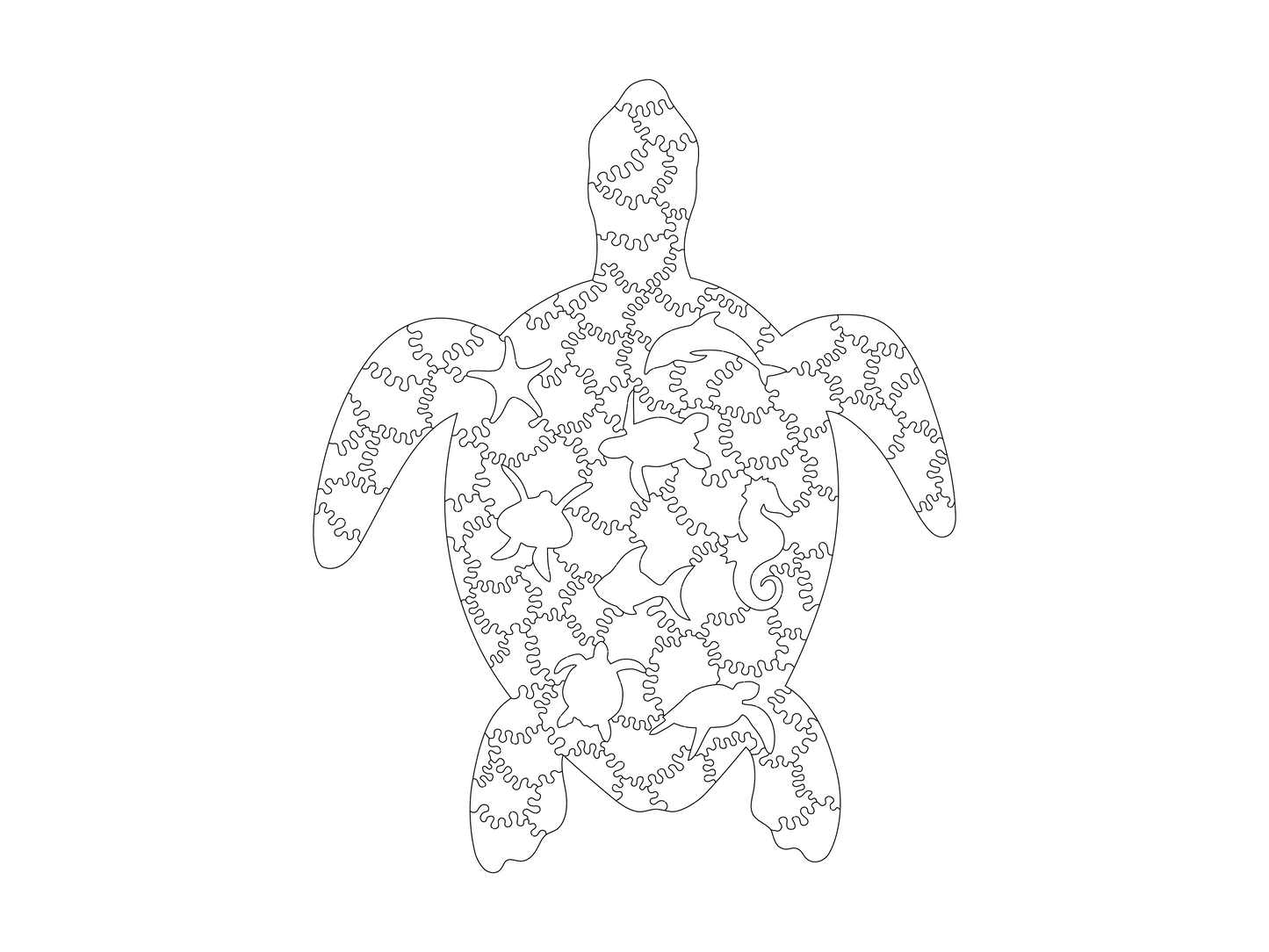 Broască Țestoasă - Puzzle Jigsaw Fibre Lemn