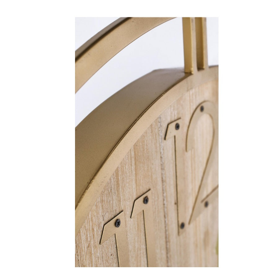 Ceas de perete TICKING D60 din metal și lemn, 60 x 60 cm, adâncime 6 cm