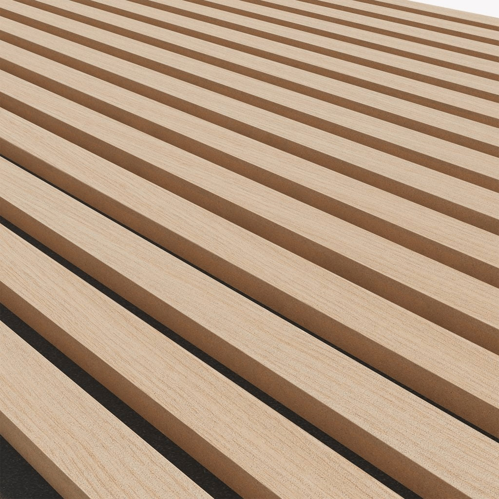 Panou riflaj CLASSIC OAK din MDF furniruit stejar, pâslă neagră, 60 x 240 cm