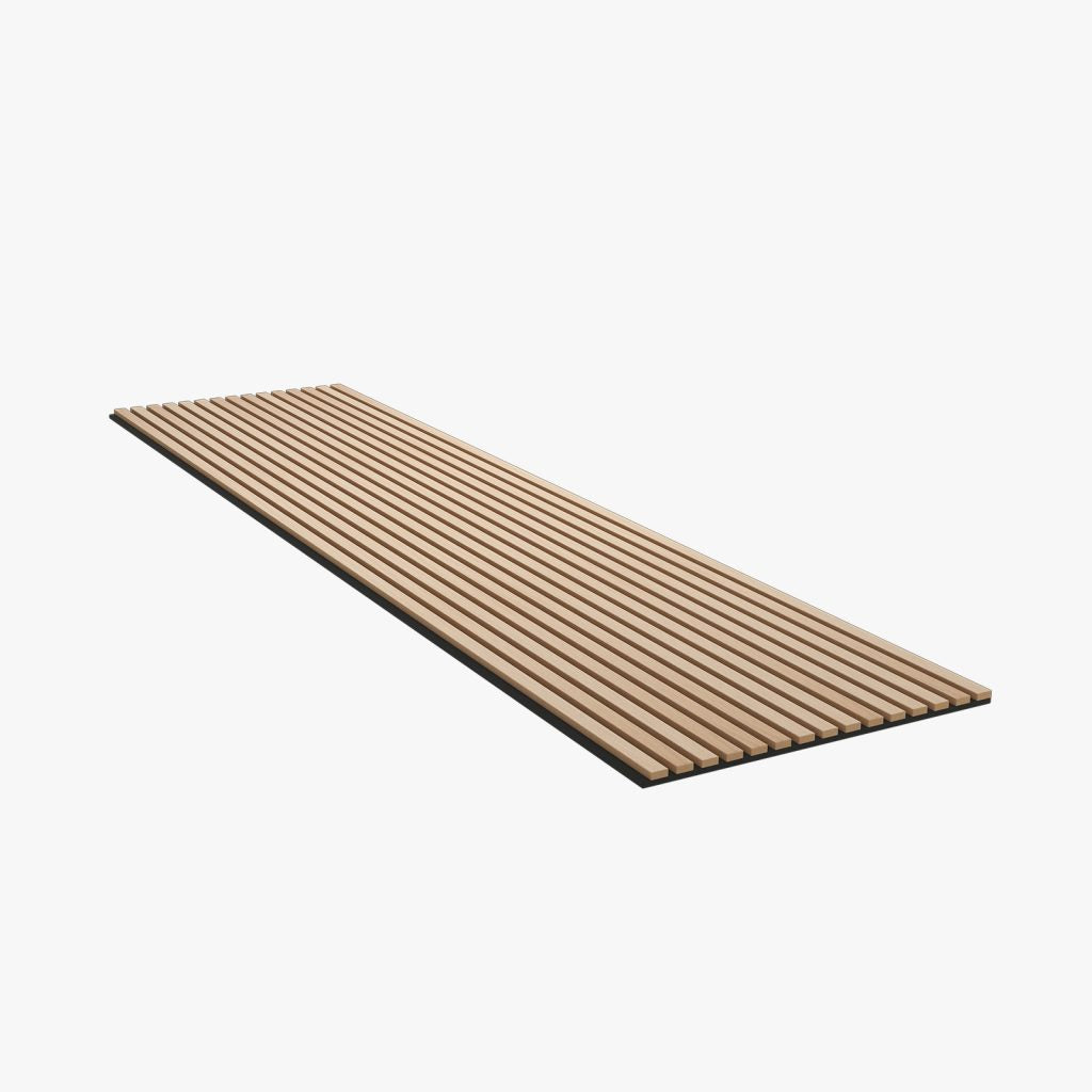 Panou riflaj CLASSIC OAK din MDF furniruit stejar, pâslă neagră, 60 x 240 cm
