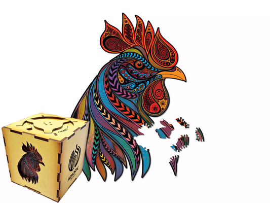 Rooster - Wooden Fiber Jigsaw Puzzle