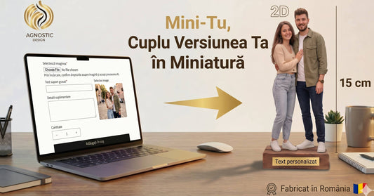 Cadou personalizat pentru cuplu, ideal de Valentine's Day sau aniversare – figurină Mini-Tu din fotografie