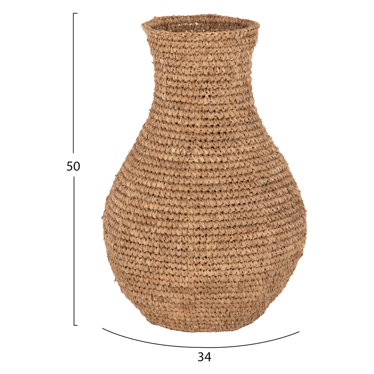 Vază decorativă DAISE PALM din fibre de palmier uscat, 34 x 34 x 50 cm