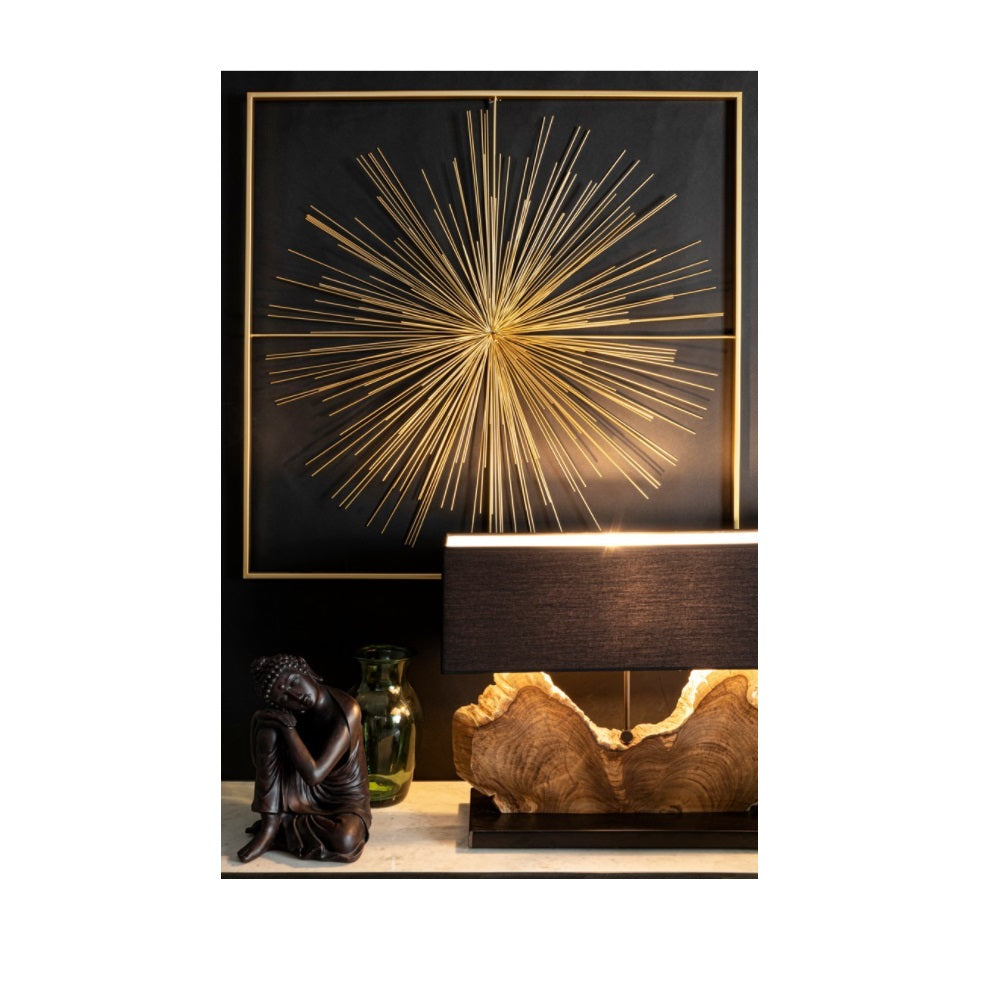 Decorațiune de perete AURIEL din metal, 90 x 90 cm, adâncime 6 cm
