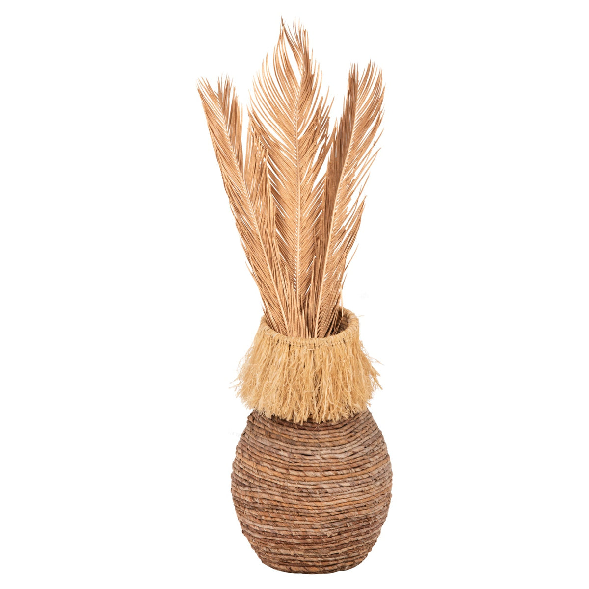 Set 3 frunze uscate de palmier ALANTA PALM GOLD, culoare bej, înălțime 110 cm