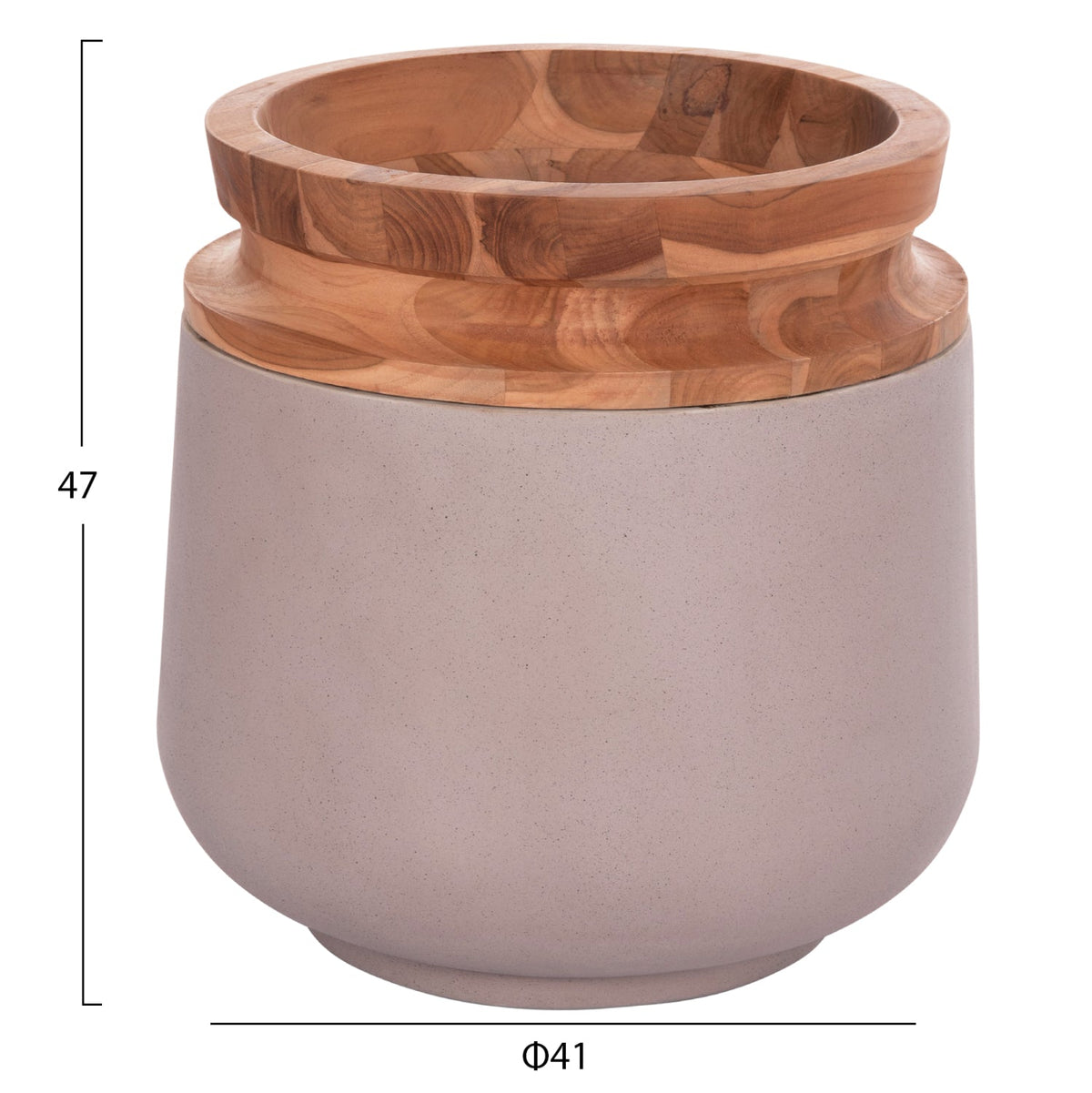 Vază de podea ELVANI MATTE FLOOR din fibrociment gri, 41 x 41 x 47 cm