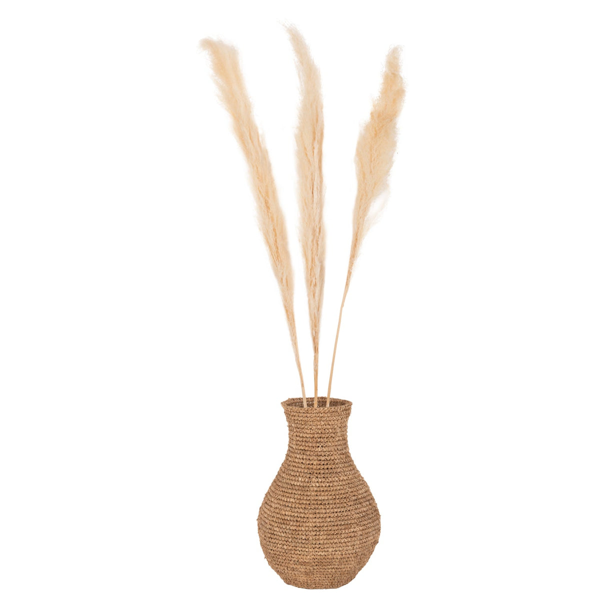 Set 3 fire de stuf uscat KENAI REED, alb, înălțime 140 cm