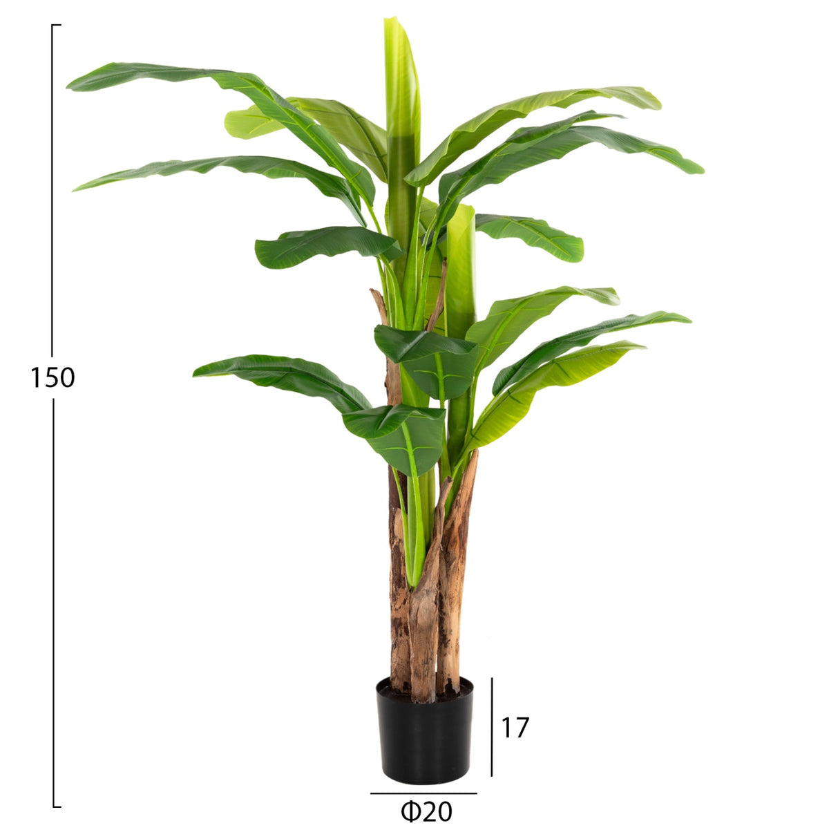 Plantă artificială Coleta Banana Tree verde, cu ghiveci din polipropilenă, înălțime 150 cm