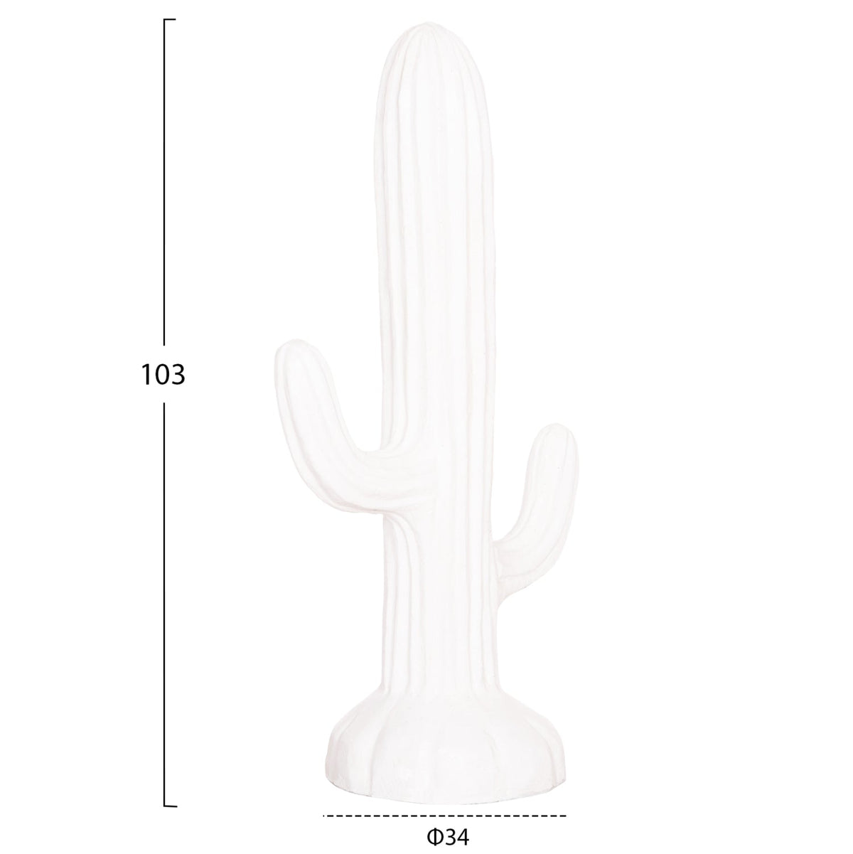 Cactus decorativ de podea DIAKONOS din ipsos cu fibră de sticlă, 54 x 34 x 103 cm