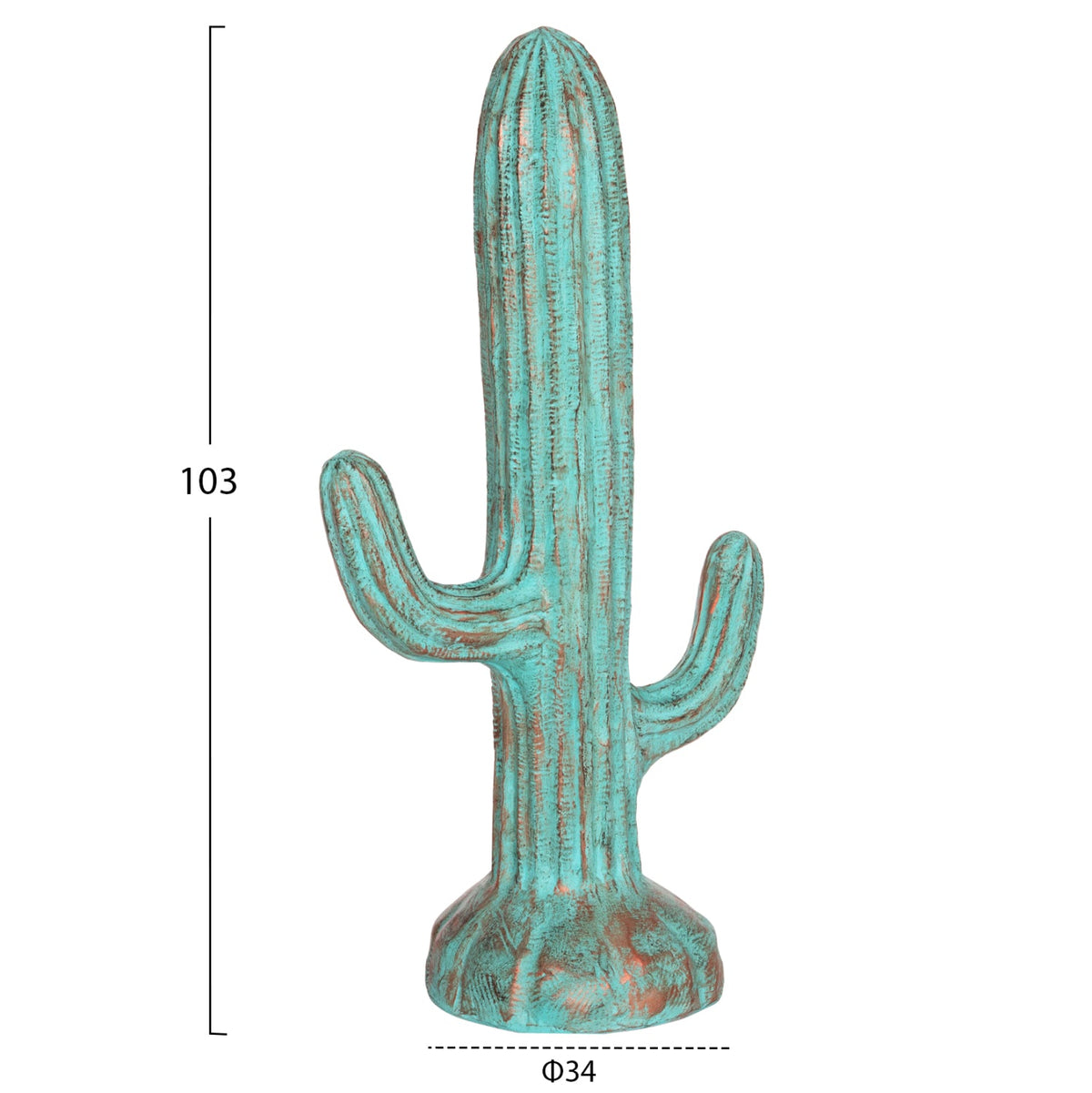 Cactus decorativ de podea DIAKONOS din ipsos cu fibră de sticlă, 54 x 34 x 103 cm
