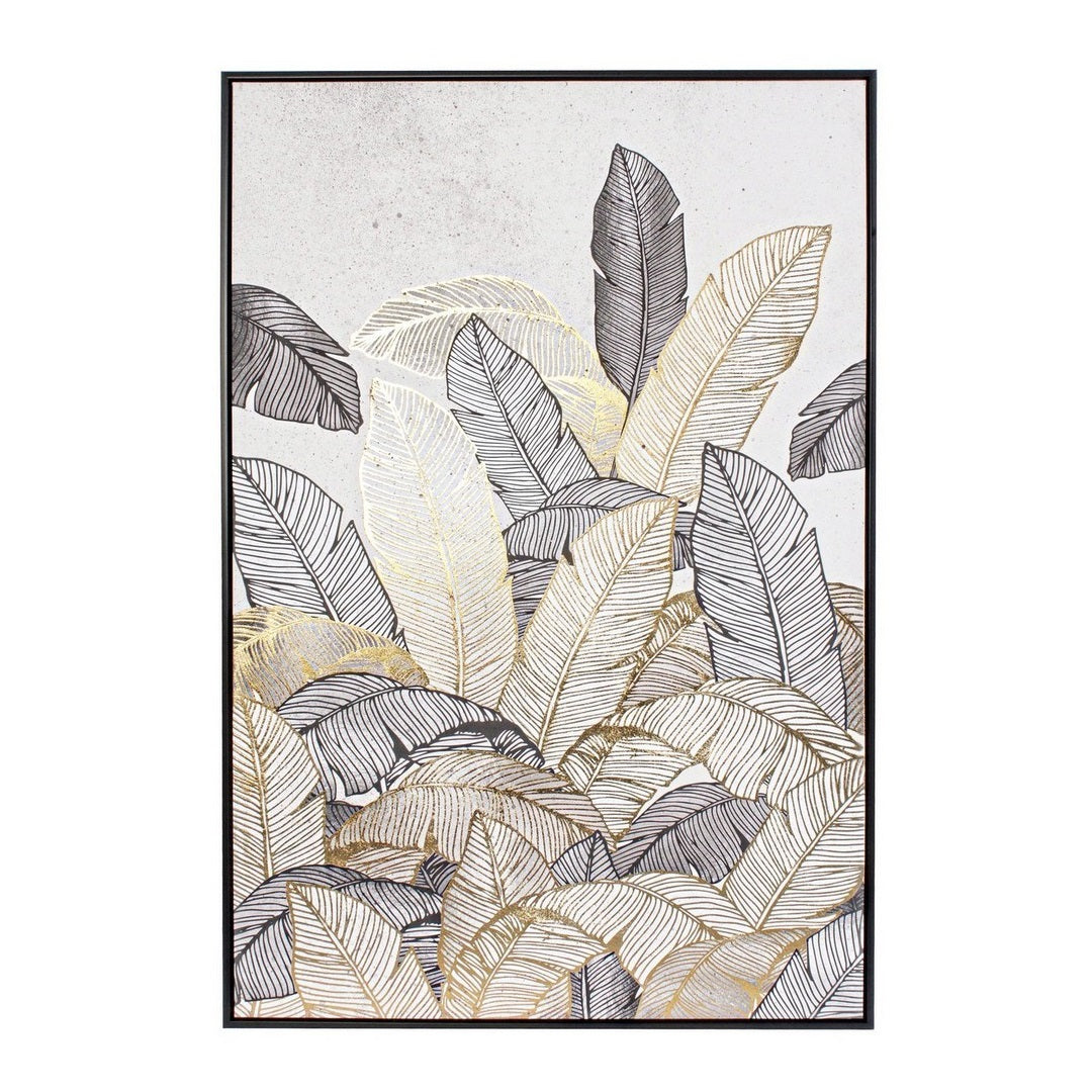 Tablou BOLD 23255 pictat în ulei pe pânză, cu folie aurie și MDF, 82 x 122 cm