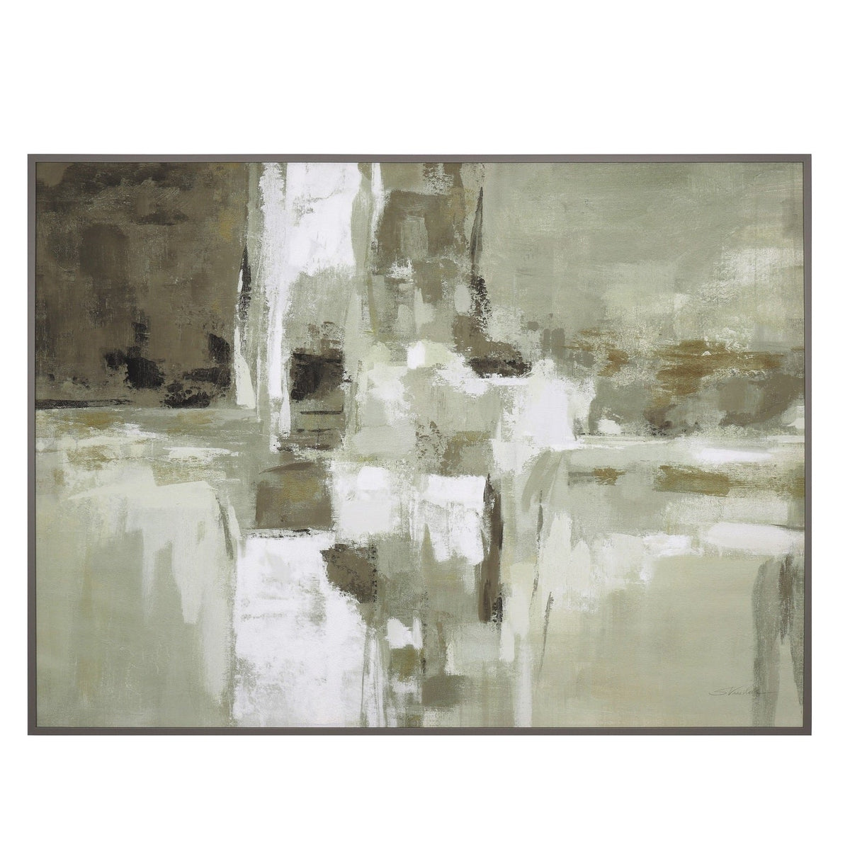 Tablou GALLERY PAINTING W-FRAME pictat manual pe pânză, cadru din lemn de pin, 120 x 90 cm