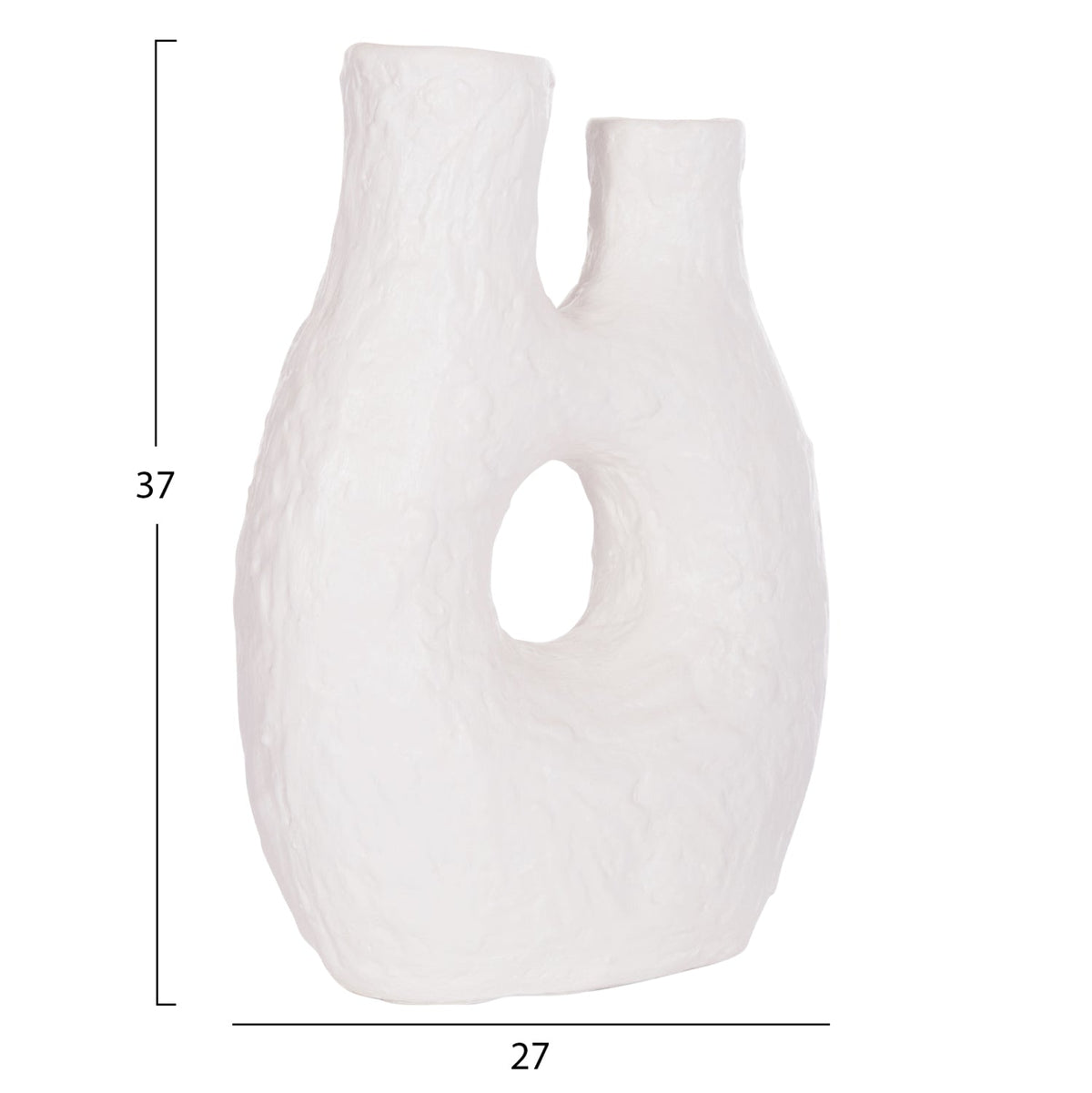 Vază decorativă SIVORN din teracotă cu ratan natural, 27 x 13,5 x 37 cm