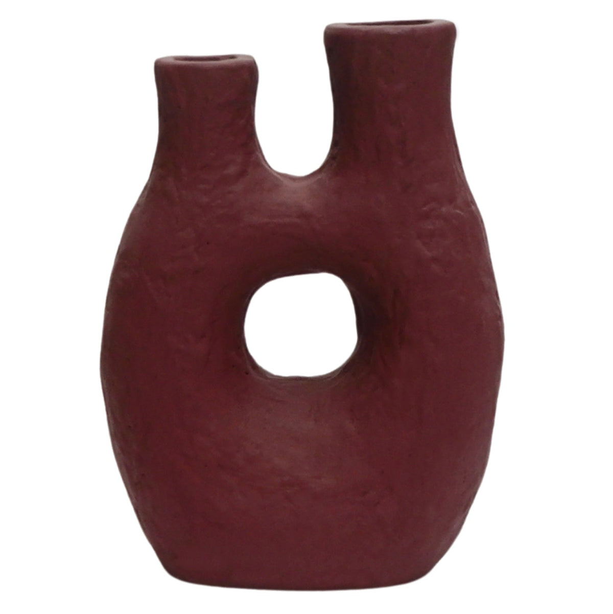 Vază decorativă SIVORN din teracotă cu ratan natural, 27 x 13,5 x 37 cm