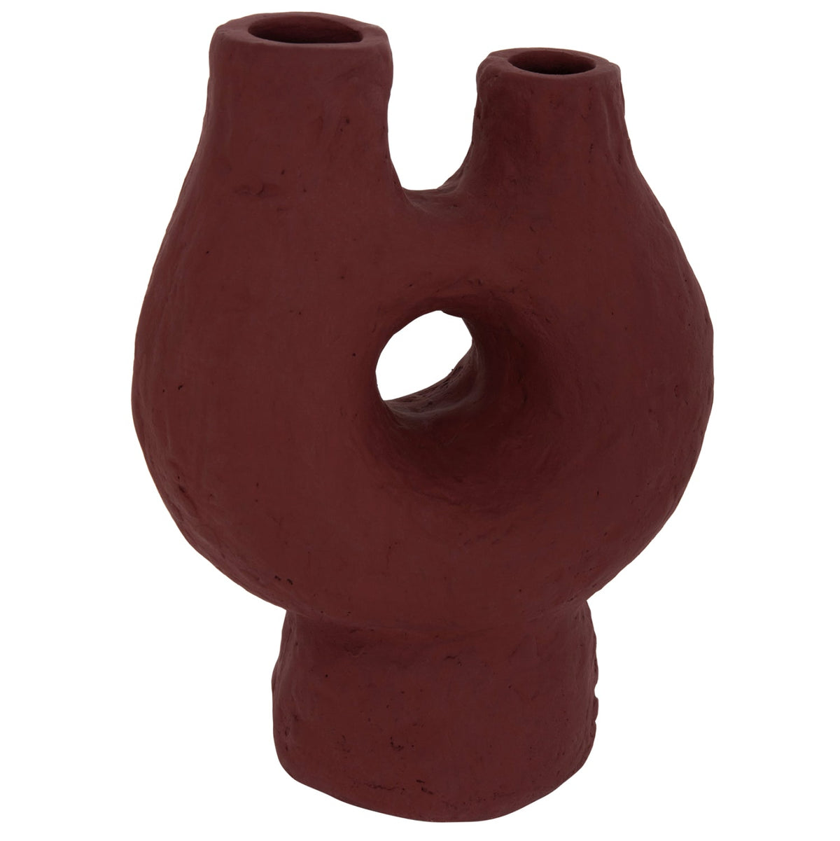 Vază decorativă ISVARA din terracotă, lucrată manual, 26 x 15 x 32,5 cm