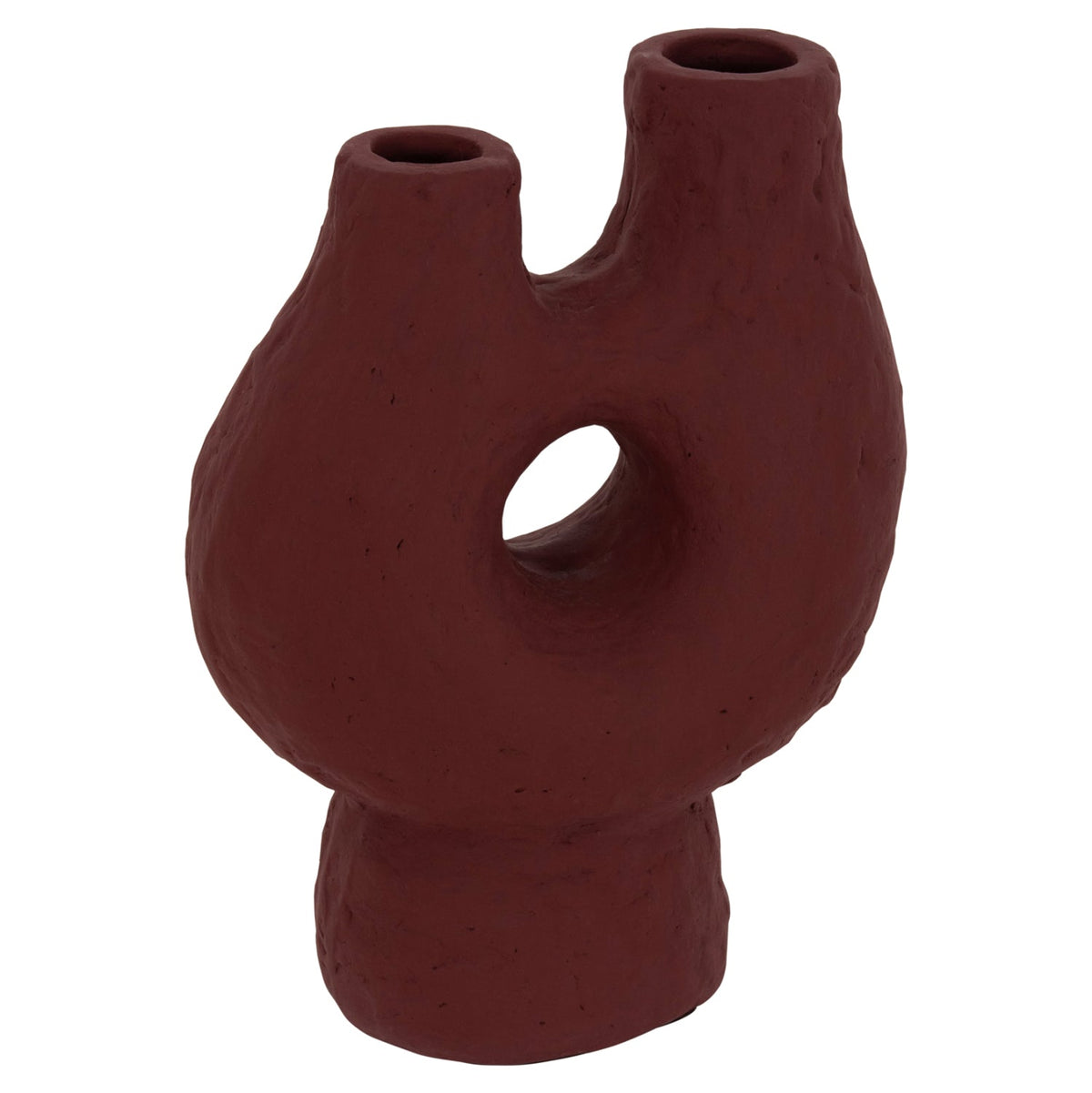 Vază decorativă ISVARA din terracotă, lucrată manual, 26 x 15 x 32,5 cm