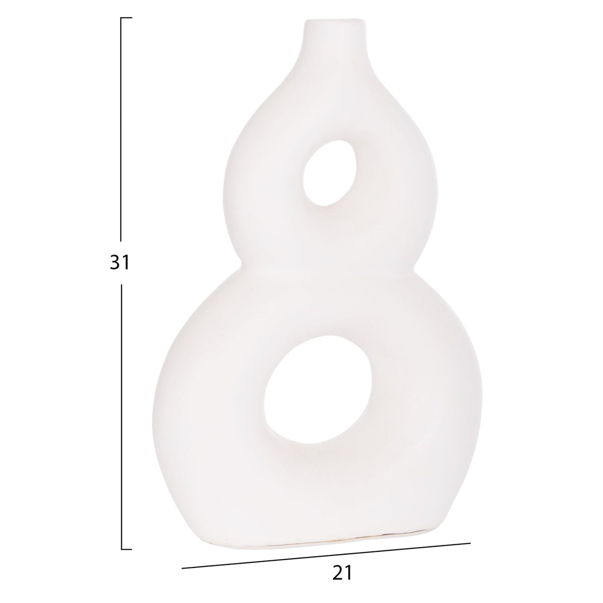 Vază decorativă RANIVA din teracotă, lucrată manual, 21 x 7,5 x 31 cm